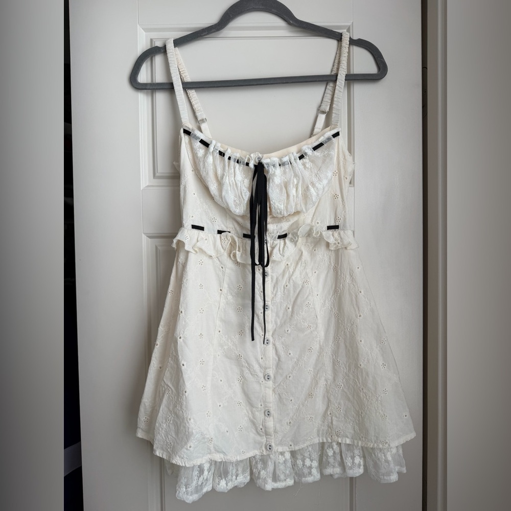 For Love & Lemons Sora Eyelet Mini Dress Size XS